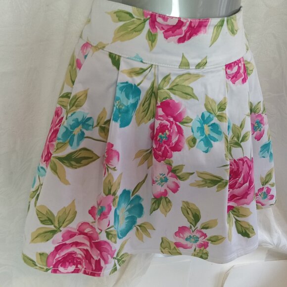 Le Chateau Size 7/8 Cotton Flower Floral White Pink Blue Peony Y2K Vintage Med - Picture 5 of 14